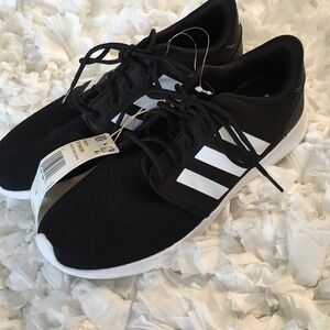 Adidas Women Black Sneakers with White Stripes